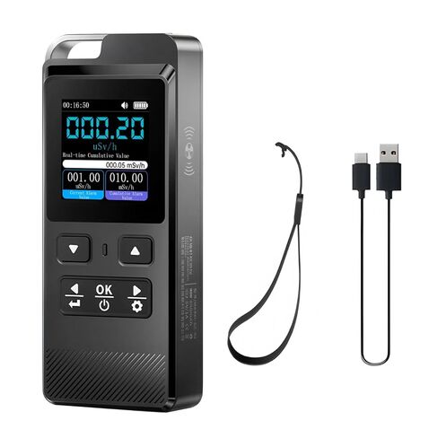جهاز كشف الإشعاع النووي الاحترافي Geiger Counter جهاز مراقبة الإشعاع المحمول لأشعة جاما X بيتا 0-10000μSv/ساعة مع إنذار بطارية قابلة للشحن وتسجيل البيانات للصناعة المنزلية in Kuwait