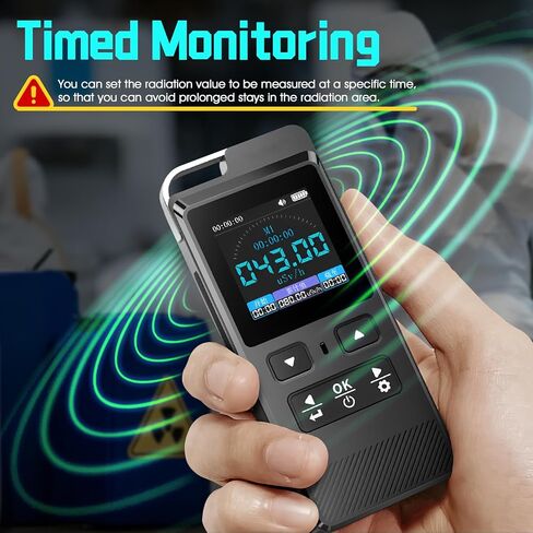 جهاز كشف الإشعاع النووي الاحترافي Geiger Counter جهاز مراقبة الإشعاع المحمول لأشعة جاما X بيتا 0-10000μSv/ساعة مع إنذار بطارية قابلة للشحن وتسجيل البيانات للصناعة المنزلية in Kuwait