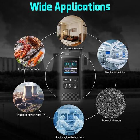جهاز كشف الإشعاع النووي الاحترافي Geiger Counter جهاز مراقبة الإشعاع المحمول لأشعة جاما X بيتا 0-10000μSv/ساعة مع إنذار بطارية قابلة للشحن وتسجيل البيانات للصناعة المنزلية in Kuwait