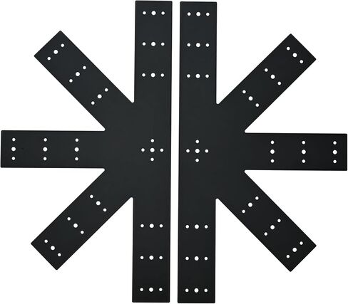 2pcs 24"x13.5" Gable Plate Black, 12:12 Pitch Pergola Truss Roof Steel Bracket for Wood 4x4/6x6, Heavy Duty Powder Coated Gable Bracket in Saudi Arabia