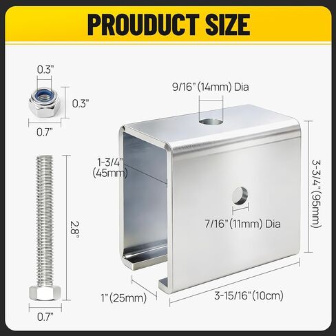 دعامة تمديد موصل قناة تبختر، اتصال سريع لقناتين، فولاذ مجلفن عالي التحمل، يناسب جميع قنوات تبختر 1-5/8 بوصة، دعامة تمديد صناعية UNISTRUT، مجموعة واحدة in Kuwait