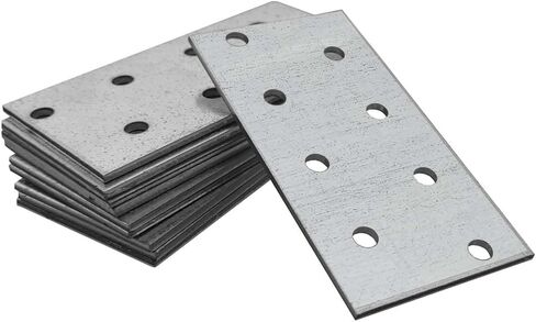 10 Pack Flat Joining Nail Plates (3.15" x 1.57" x 0.08") Connecting Perforated Metal Brace Bracket Timber Wood Fixing Galvanised Steel Repair Connector in Kuwait