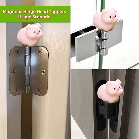 Cute Mini Creative Piglet Hinge Heads Decorative Topper Set 6PCS, Home Decoration,Magnetic Hinge Head Toppers Door Hinge in Saudi Arabia
