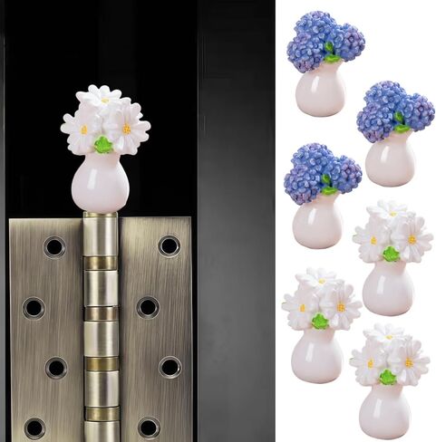 Cute Mini Creative Hydrangea, Daisy, Flower Hinge Heads Decorative Topper Set 6PCS, Home Decoration,Magnetic Hinge Head Toppers Door Hinge in Saudi Arabia