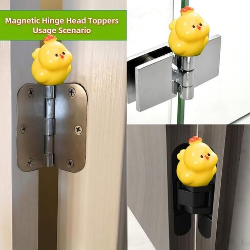 Cute Mini Creative Chick, Rooster Hinge Heads Decorative Topper Set 6PCS, Home Decoration,Magnetic Hinge Head Toppers Door Hinge in Saudi Arabia