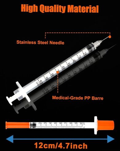 حقنة 1 مل 30 جرام 5/16 بوصة 8 مم، مستلزمات مختبر U-100، مغلفة بشكل فردي 20 عبوة in Kuwait