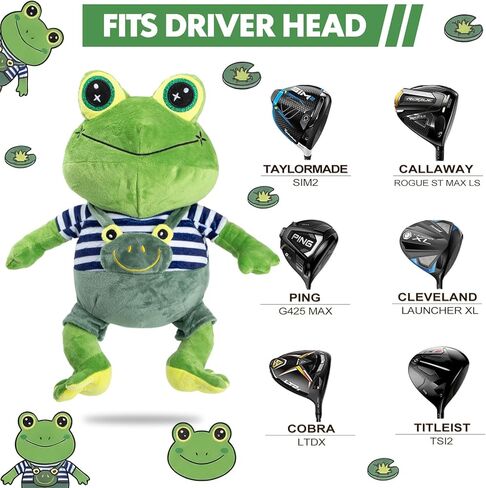 Animal Style Golf Driver Headcover, Green Frog Golf Club Head Covers for 1 Wood 460cc, 450cc fits for All Brand Gifts for Golfer in Saudi Arabia