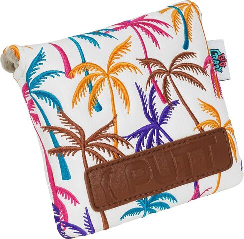 غطاء مضرب كبير مجنون مع إغلاق مغناطيسي قوي - غطاء مضرب مطرقة مربع - جلد بولي يوريثان مقاوم للماء - أغطية رأس الجولف - تصميم مضحك لشجرة جوز الهند in Kuwait