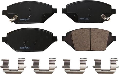 Detroit Axle - Front Brake Kit for 2016-2021 Chevrolet Spark, 10.08" inch Drilled and Slotted Disc Brake Rotors Ceramic Brakes Pads with Hardware 2017 2018 2019 2020 Replacement in Saudi Arabia