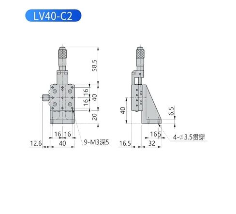 Z-محور 40*40 مللي متر LV40-C2 طاولة منزلقة إزاحة يدوية رفع عمودي تعديل دقيق in Kuwait
