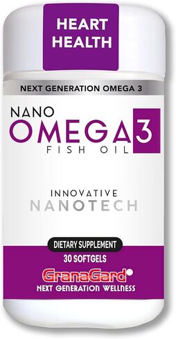 كبسولات هلامية من زيت السمك Granagard Nano Omega 3 - تقنية النانو المتقدمة لتحسين الامتصاص - نسبة عالية من EPA DHA - بدون مذاق - سهلة البلع - 30 كبسولة هلامية in Saudi Arabia