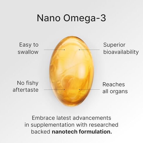 كبسولات هلامية من زيت السمك Granagard Nano Omega 3 - تقنية النانو المتقدمة لتحسين الامتصاص - نسبة عالية من EPA DHA - بدون مذاق - سهلة البلع - 30 كبسولة هلامية in Saudi Arabia