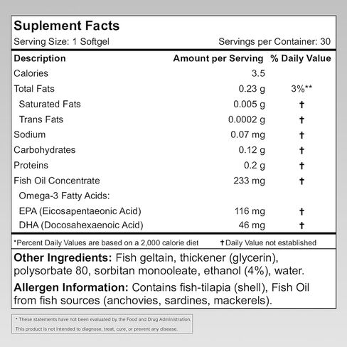 كبسولات هلامية من زيت السمك Granagard Nano Omega 3 - تقنية النانو المتقدمة لتحسين الامتصاص - نسبة عالية من EPA DHA - بدون مذاق - سهلة البلع - 30 كبسولة هلامية in Saudi Arabia