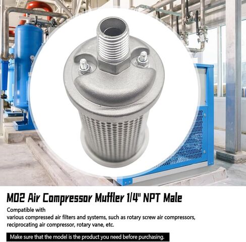 M02 Air Compressor Muffler Fit for Compressor Dryer Compressed Air Equipment and Systems, Air Compressor Silencer Single-Chamber Silencer 145 PSI in Saudi Arabia