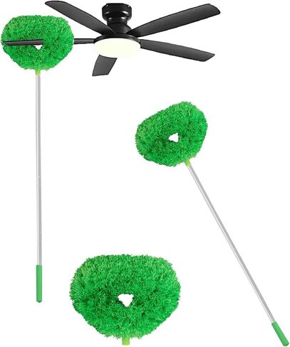 1PC Microfiber Ceiling Fan & Wall Cleaner Duster – Reusable Cleaning Tool for Blades, Windows, Glass & Furniture (Green) in Saudi Arabia
