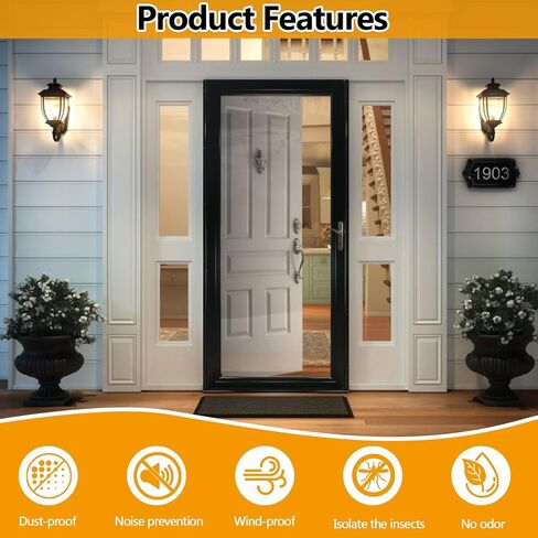 1 Pack Replacement Storm Door Sweep, Metal Vinyl Door Expander Sweep Assembly for Homeowners (Style 2) in Saudi Arabia