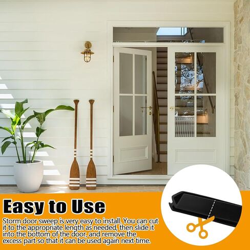 1 Pack Replacement Storm Door Sweep, Metal Vinyl Door Expander Sweep Assembly for Homeowners (Style 2) in Saudi Arabia