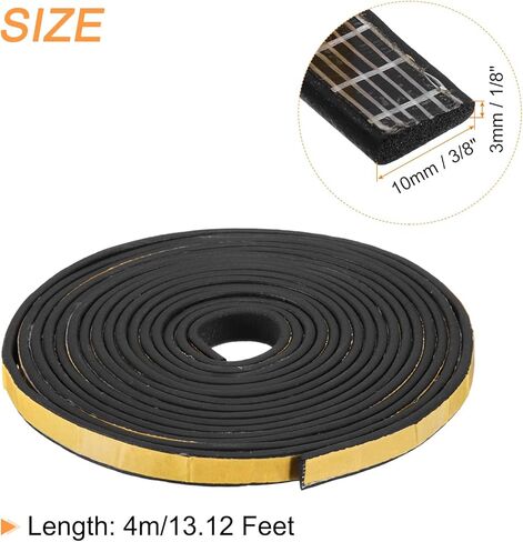 Weather Stripping 3/8" W x 1/8" T x 13ft L Adhesive Door Window Seal Strip Foam Seal Tape for Doors Window Insulation in Saudi Arabia