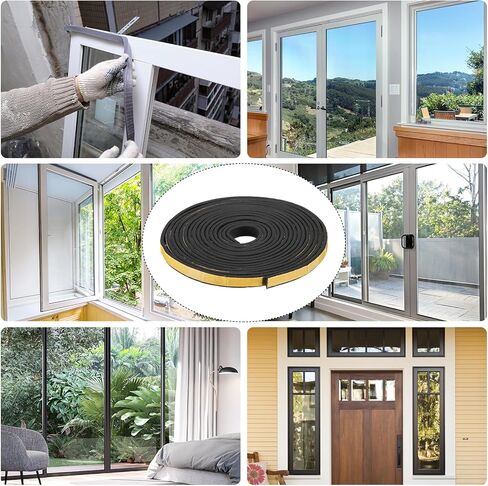 Weather Stripping 3/8" W x 1/8" T x 13ft L Adhesive Door Window Seal Strip Foam Seal Tape for Doors Window Insulation in Saudi Arabia