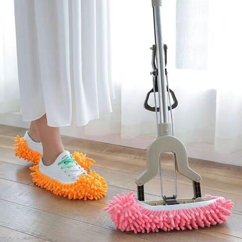 1 Pair Mop Slipper Shoes Cover,Soft Washable Shoes Cover,Reusable Foot Socks for Floor Cleaning,Sweeping Mop Tool for House Kitchen Office-Blue in Saudi Arabia