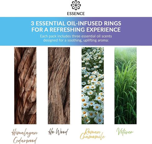 Essence Nasal Diffuser Ring | Featured Blends Essential Oils | Aromatherapy Nose Ring | Personal Scent Clip for Travel, Work & Everyday Use | Made in USA | Rest Easy Blend | 3 Pack in Kuwait