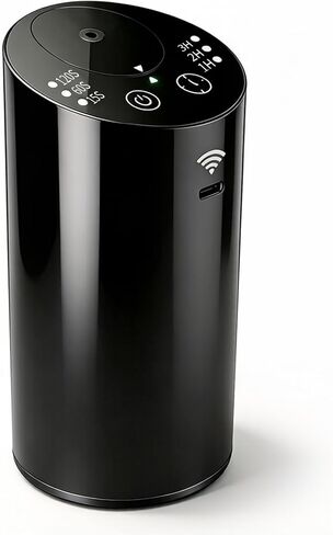 Waterless Essential Oil Diffuser Starter Kit & Waterless Diffuser Bundle, Battery Operated Portable Scent Diffuser, 3 Timers & Mist Levels for Home Car Office Bevel Design(Bluetooth Control) in Kuwait