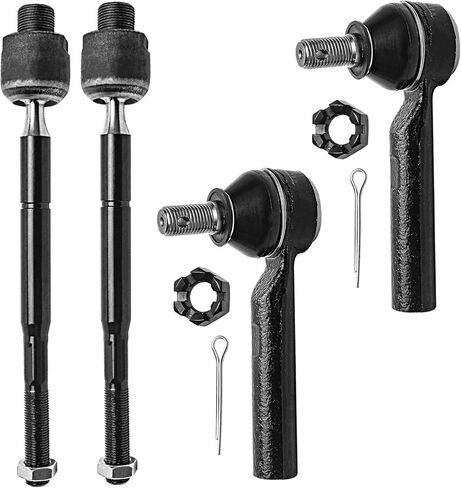 Detroit Axle - 4 Front Tie Rods for Toyota 4Runner FJ Cruiser Lexus GX470 Inner and Outer Tie Rod End Links Replacement in Saudi Arabia