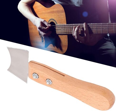 منشار فتحة الجيتار، أدوات سكين تنظيف فريت الجيتار المدمجة، سكين جيتار الزان مع شفرة حديدية، مكشطة منشار فتحة الجيتار M02835 لعازفي الجيتار، قطعة واحدة in Kuwait