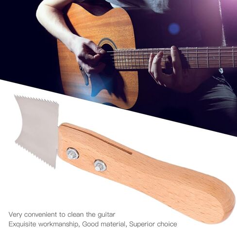 منشار فتحة الجيتار، أدوات سكين تنظيف فريت الجيتار المدمجة، سكين جيتار الزان مع شفرة حديدية، مكشطة منشار فتحة الجيتار M02835 لعازفي الجيتار، قطعة واحدة in Kuwait