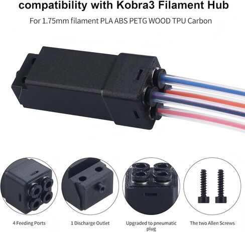 FYSETC 3D Printer Accessories Filament Hub: Realize 4 Colors Printing Replacement Assembled Adapter Kit Compatible with Anycubiic Kobra S1 Combo and Kobra 3 in Saudi Arabia