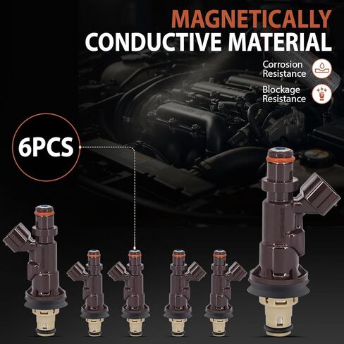 AURUS 6PC حقن الوقود 23250-62040 متوافقة مع 1998-2002 Toyota ، لعام 1999 2000 2001 2002 Toyota 4Runner ، لعام 1999-2004 تويوتا تاكوما ، لعام 2000-2003 2004 Toyota Tundra (مجموعة من 6) in Kuwait
