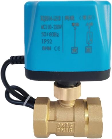 1PCS 1" Ball Valve 2 Lines Internal Thread 8 N·m high Torque Brass DN25 Ball Valve 12V 24V 110V 220V AC/DC(220VAC_Normally Open) in Kuwait