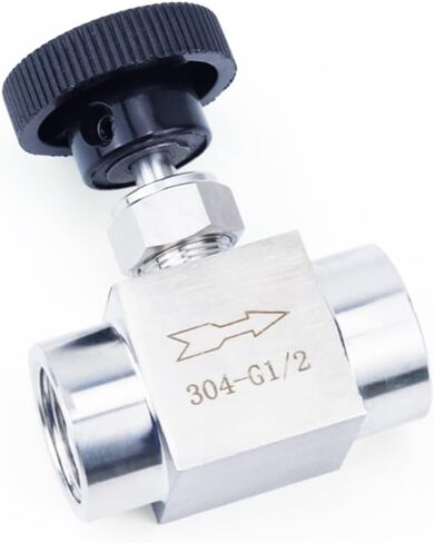 2Pcs 3/8" 1/2" Female Thread 304 Stainless Steel Adjustable Flow Control Shut Off Valve Right Angle Water Gas(3/8",Angle Type) in Kuwait