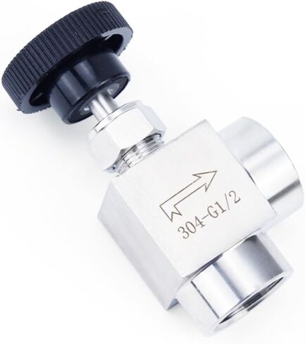 2Pcs 3/8" 1/2" Female Thread 304 Stainless Steel Adjustable Flow Control Shut Off Valve Right Angle Water Gas(3/8",Angle Type) in Kuwait