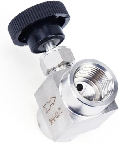 2Pcs 3/8" 1/2" Female Thread 304 Stainless Steel Adjustable Flow Control Shut Off Valve Right Angle Water Gas(3/8",Angle Type) in Kuwait
