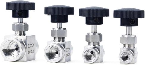 2Pcs 3/8" 1/2" Female Thread 304 Stainless Steel Adjustable Flow Control Shut Off Valve Right Angle Water Gas(3/8",Angle Type) in Kuwait