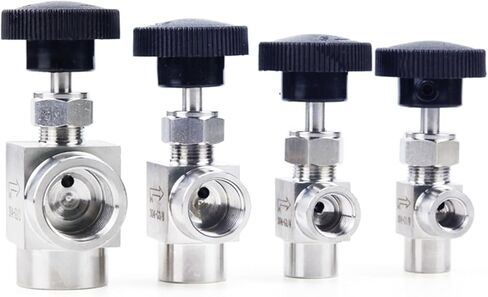 2Pcs 3/8" 1/2" Female Thread 304 Stainless Steel Adjustable Flow Control Shut Off Valve Right Angle Water Gas(3/8",Angle Type) in Kuwait