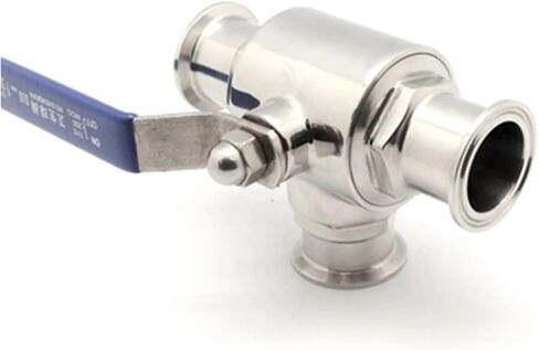 1PCS 4" 304 Stainless Steel Sanitary Ball Valve 3 tee DN100 102MM Triple clamp Ferrule Type(L Type) in Kuwait