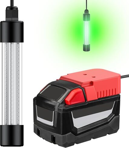 Pawfly Underwater Fishing Light Compatible for Dewalt 20V Battery（Not Included）, IP68 Waterproof LED Green Light Fishing Attracting,1300 LM Submersible Fish Attractor for Boats、Docks, Night Fishing in Saudi Arabia