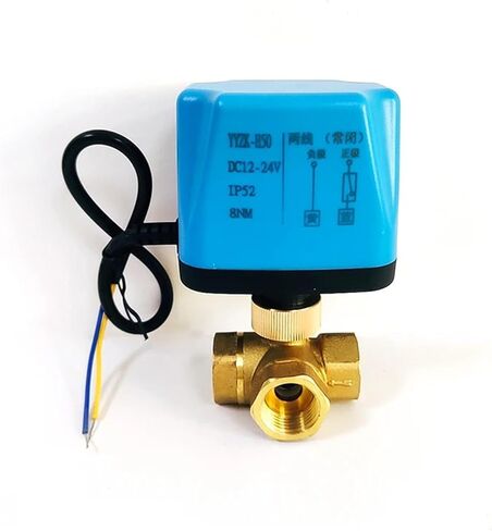 1PCS 1/2" 3/4" 1" 1-1/2" Brass Ball Valve Two-Wire Three-Way 220V 24V 12V Switch Valve Water Valve(1/2",220VAC_Normally Closed) in Kuwait