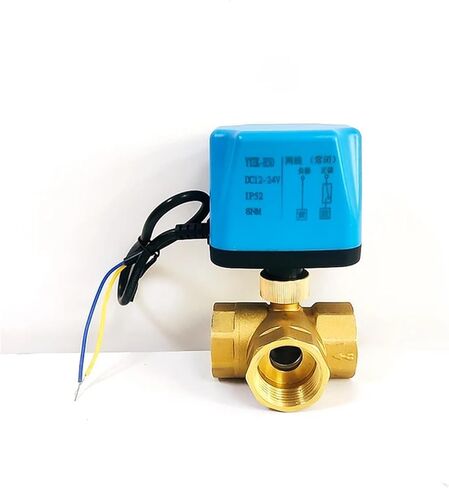 1PCS 1/2" 3/4" 1" 1-1/2" Brass Ball Valve Two-Wire Three-Way 220V 24V 12V Switch Valve Water Valve(1/2",220VAC_Normally Closed) in Kuwait