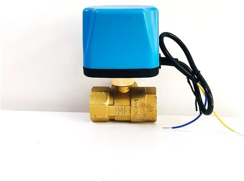 1PCS 1/2" 3/4" 1" 1-1/2" Brass Ball Valve Two-Wire Three-Way 220V 24V 12V Switch Valve Water Valve(1/2",220VAC_Normally Closed) in Kuwait
