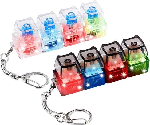 2 Pcs Keyboard Fidget Toy, Loud & Silent Fidget Keychain with LED Lights, Stress Relief Clicker Fidget Keyboard, Boost Focus and Calm Anxiety for Library Office Home in Saudi Arabia