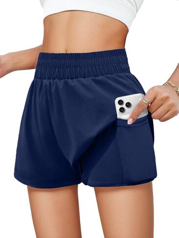 Girls Athletic Shorts 2 in 1 with Side Pockets Elastic Waist Kids Running Basketball Biker Volleyball Sports for Teen in Kuwait