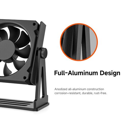 Multi-Purpose Desk Fan Stand Mount for 120mm PC Computer Fans (Aluminum Black) in Saudi Arabia