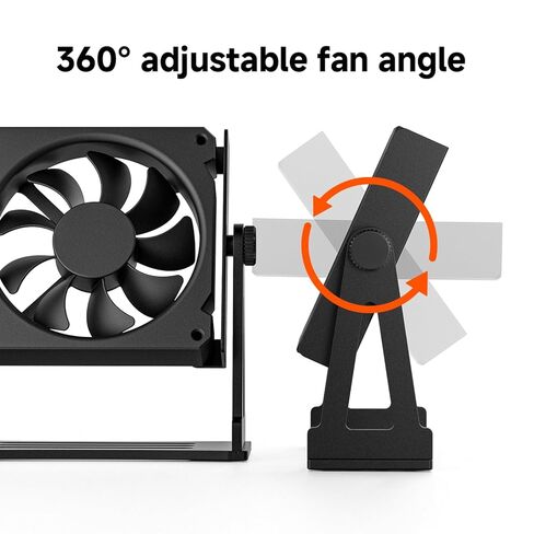 Multi-Purpose Desk Fan Stand Mount for 120mm PC Computer Fans (Aluminum Black) in Saudi Arabia