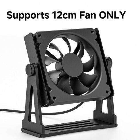 Multi-Purpose Desk Fan Stand Mount for 120mm PC Computer Fans (Aluminum Black) in Saudi Arabia