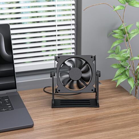 Multi-Purpose Desk Fan Stand Mount for 120mm PC Computer Fans (Aluminum Black) in Saudi Arabia
