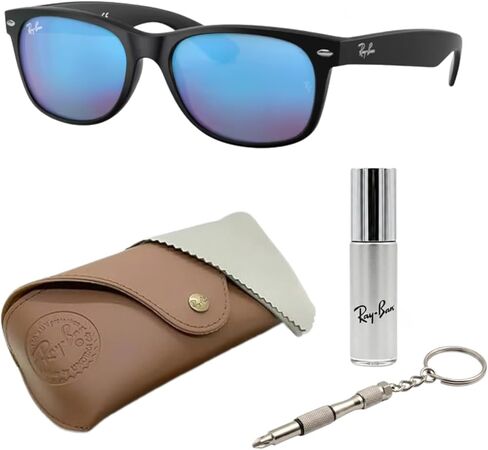 Ray-Ban RB2132 New Wayfarer Flash Square Square Shope Square مع حزمة مجموعة النظارات الرسمية in Saudi Arabia