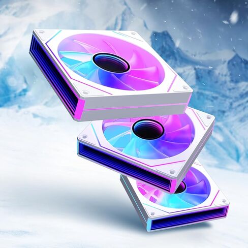 Prism 7PRO ARGB Case Fan 3-Pack، مروحة كمبيوتر إنفينيتي ميرور 120 مم، مروحة تبريد هادئة PWM مع سلسلة Daisy، HDB من الجيل التالي، تدفق هواء عالي لأجهزة الكمبيوتر الشخصية للألعاب، تصميمات ذات ألوان مختلفة ومبردات AIO/CPU in Kuwait